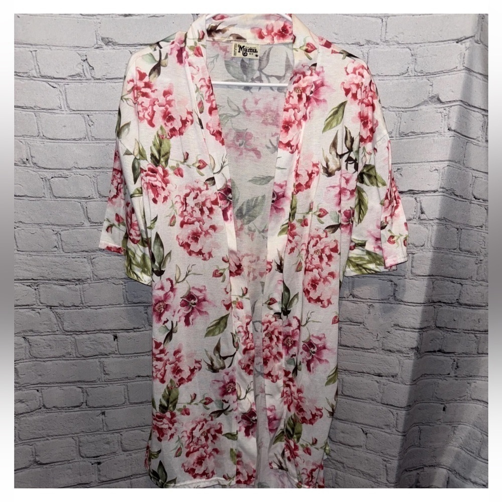 Show Me Your MuMu Brie Kimono Robe OS Garden Of Blooms Floral Tropical Belt
